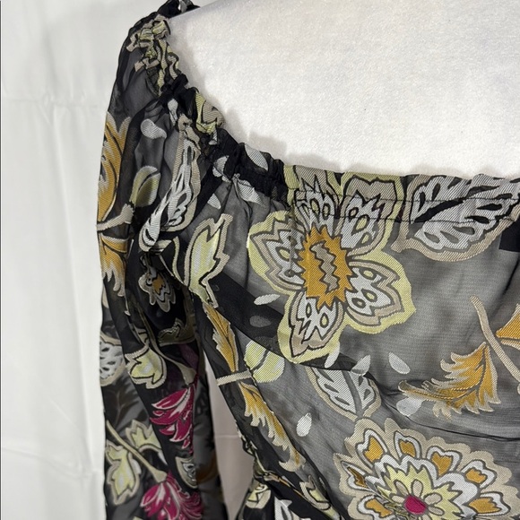 rag & bone Black Floral Fitted Long Sleeve Blouse Size Small - Picture 9 of 9